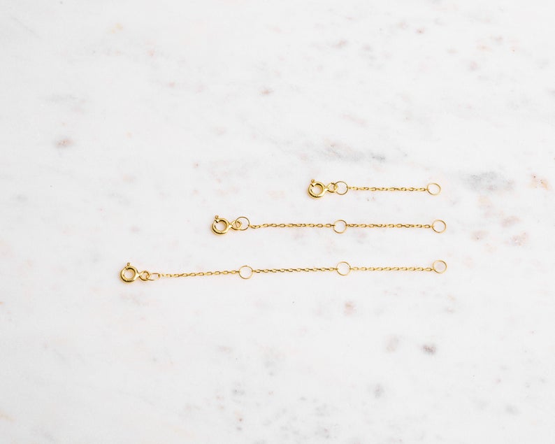 14K Gold Adjustable Necklace & Bracelet Extender : Rose Gold and White Gold  – ShinyPersonalized